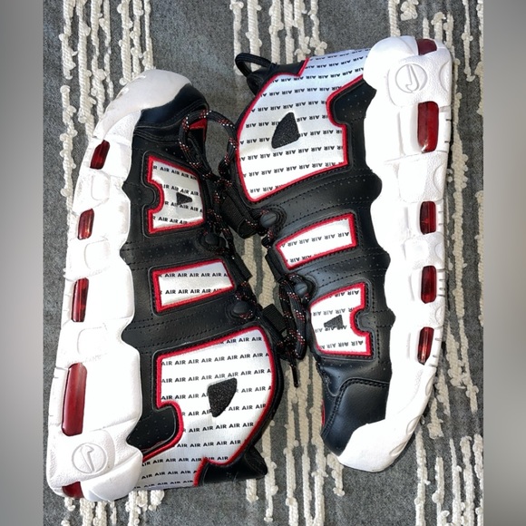 Nike Air Uptempo Pinstripe Black/Red/white Men 8.5 - Picture 4 of 5